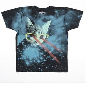 cat laser eyes t shirt
